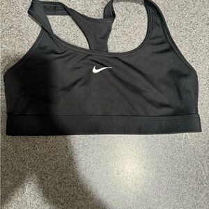 Nike Women's Black Sports Bra with White Logo